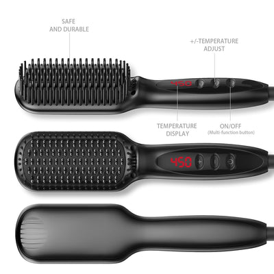 Hot Air Brush, Beard Hair Straightener, Brush and Comb
