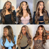 Body Wave Highlight Wig, Human Hair 13x4 Lace Front, Wig Brown Coloured Pre-Plucked Lace Wigs