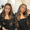 Highlight Body Wave Lace Wigs, Brown Coloured Human Hair Wigs, 4/27 Ombre Pre-plucked Hairline Wigs