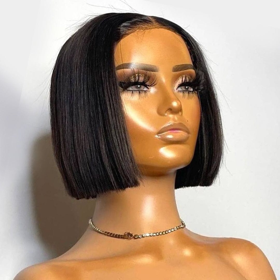 Lace Closure Wigs Bob Straight 4*4 lace middle part 100 Human Hair For Women
