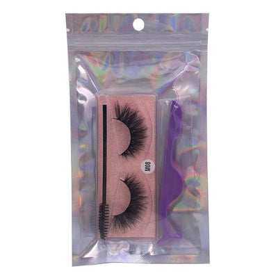 Wholesale 3D Eyelashes Set with Brush, Tweezer and Bag Packaging